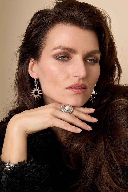 Stainless Steel Drop Earrings sun Casual Daily Simple Series Women's jewelry