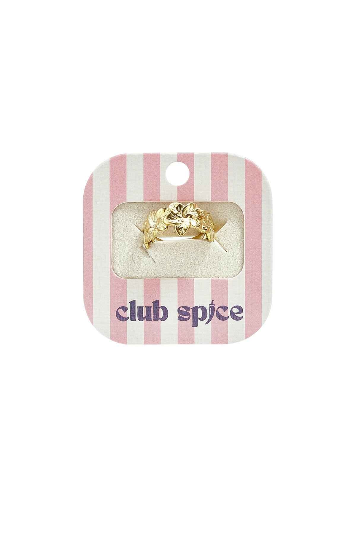 Statement ring met hibiscus bloemen