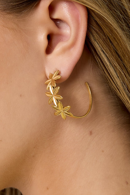 Elegant Flower Hoop Earrings for Spring/Summer
