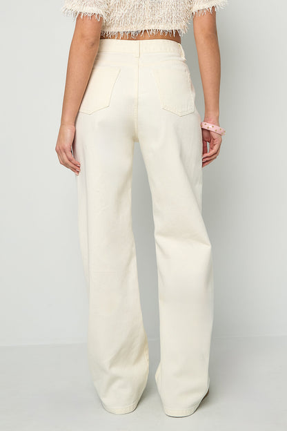 Jeans met vetersluiting
