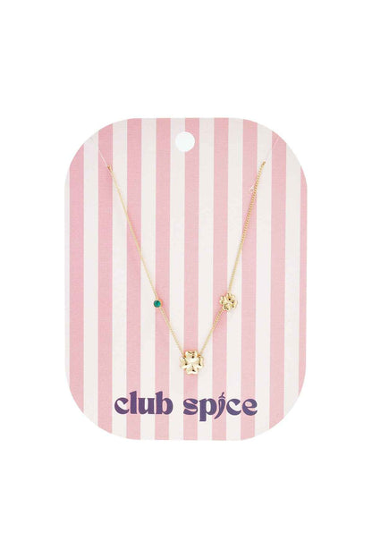 Ketting met klavertjes en gekleurd steentje