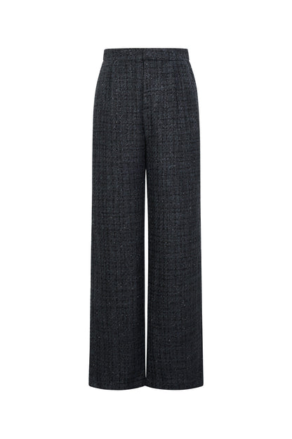 Elegant Checkered Straight Pants for Fall/Winter