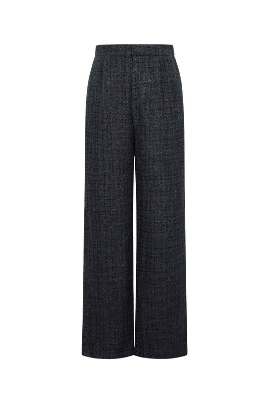 Elegant Checkered Straight Pants for Fall/Winter
