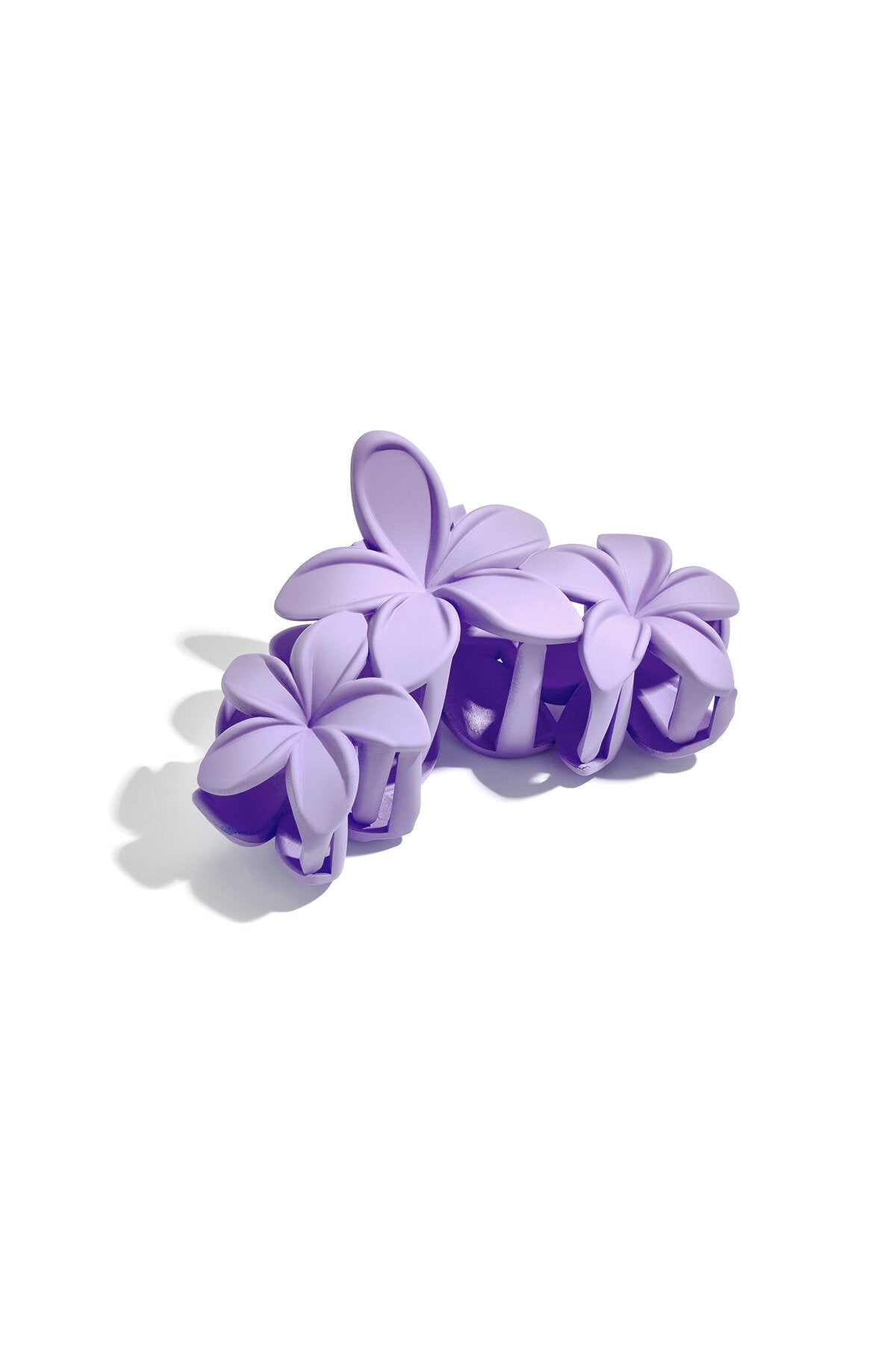 haarclip met grote bloemen - suikerspin roze