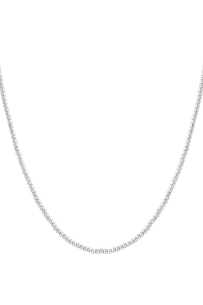 Elegant Stainless Steel Beaded Necklace, Silver & Gold