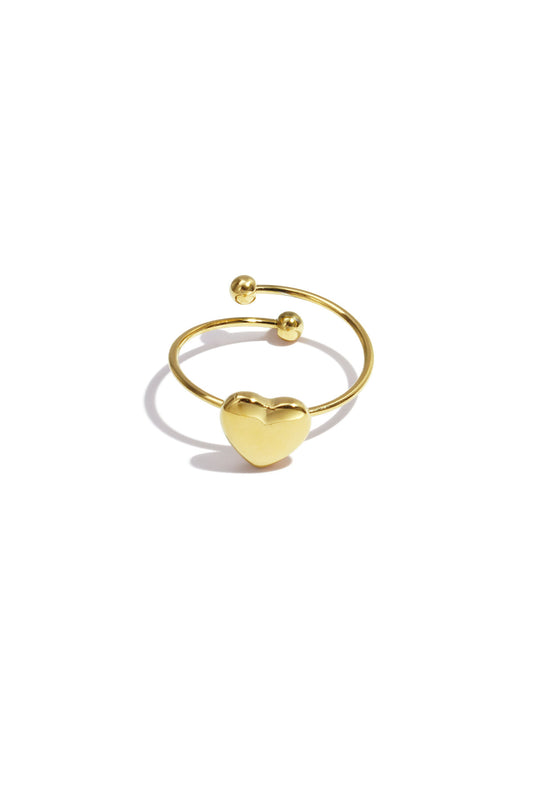 Elegant Minimalist Heart Ring in Silver & Gold