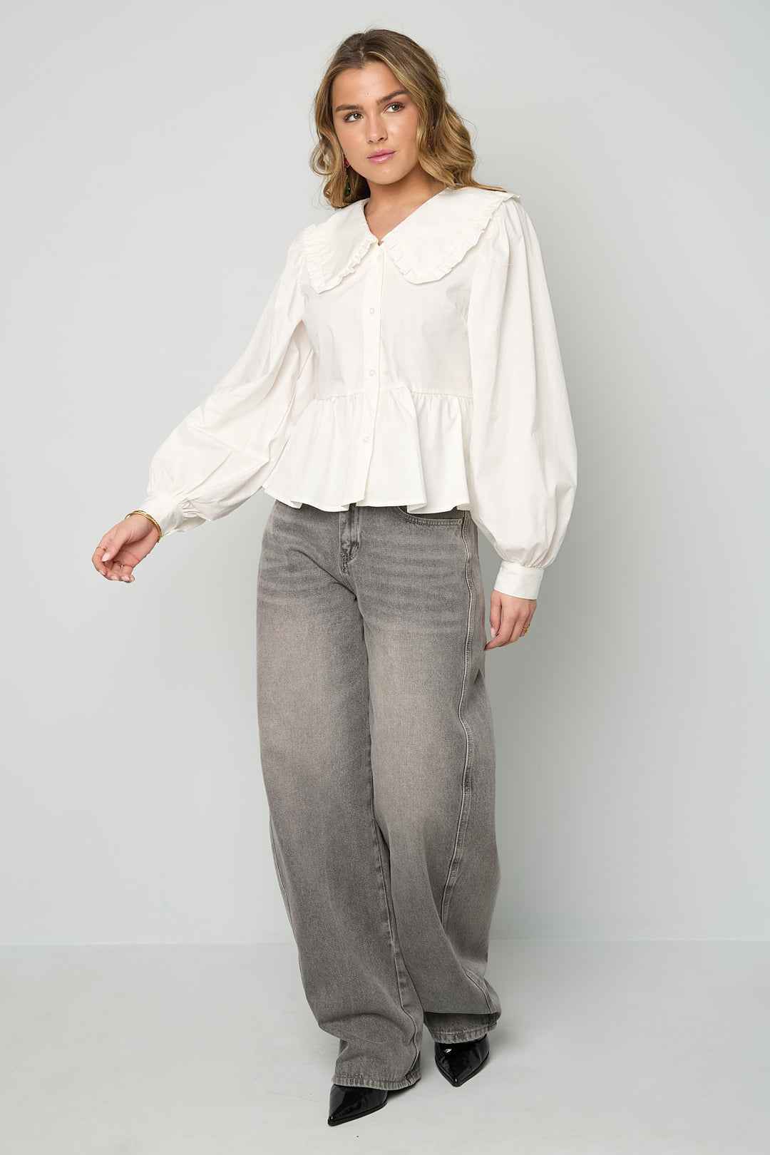 Katoenen blouses en overhemden Effen casual lente/zomerkleding