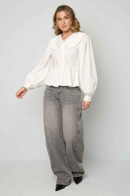 Katoenen blouses en overhemden Effen casual lente/zomerkleding