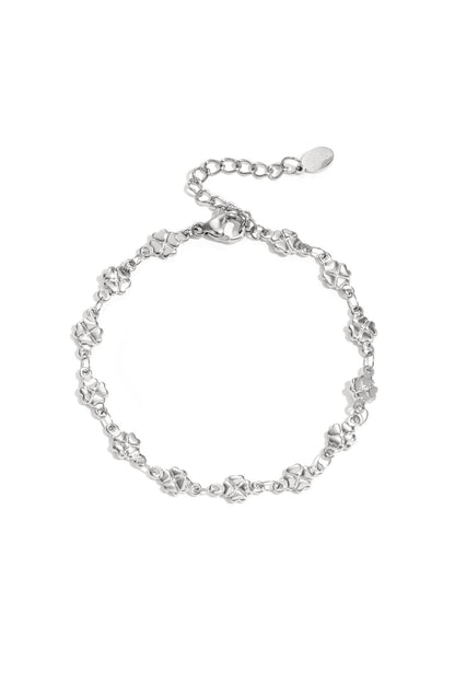 Elegant 14K Gold Plated Clover Chain Bracelet