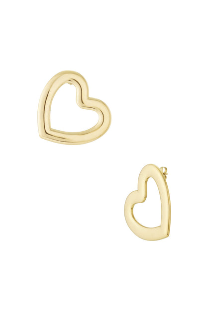 Elegant Heart-Shaped Stud Earrings, All Day Comfort