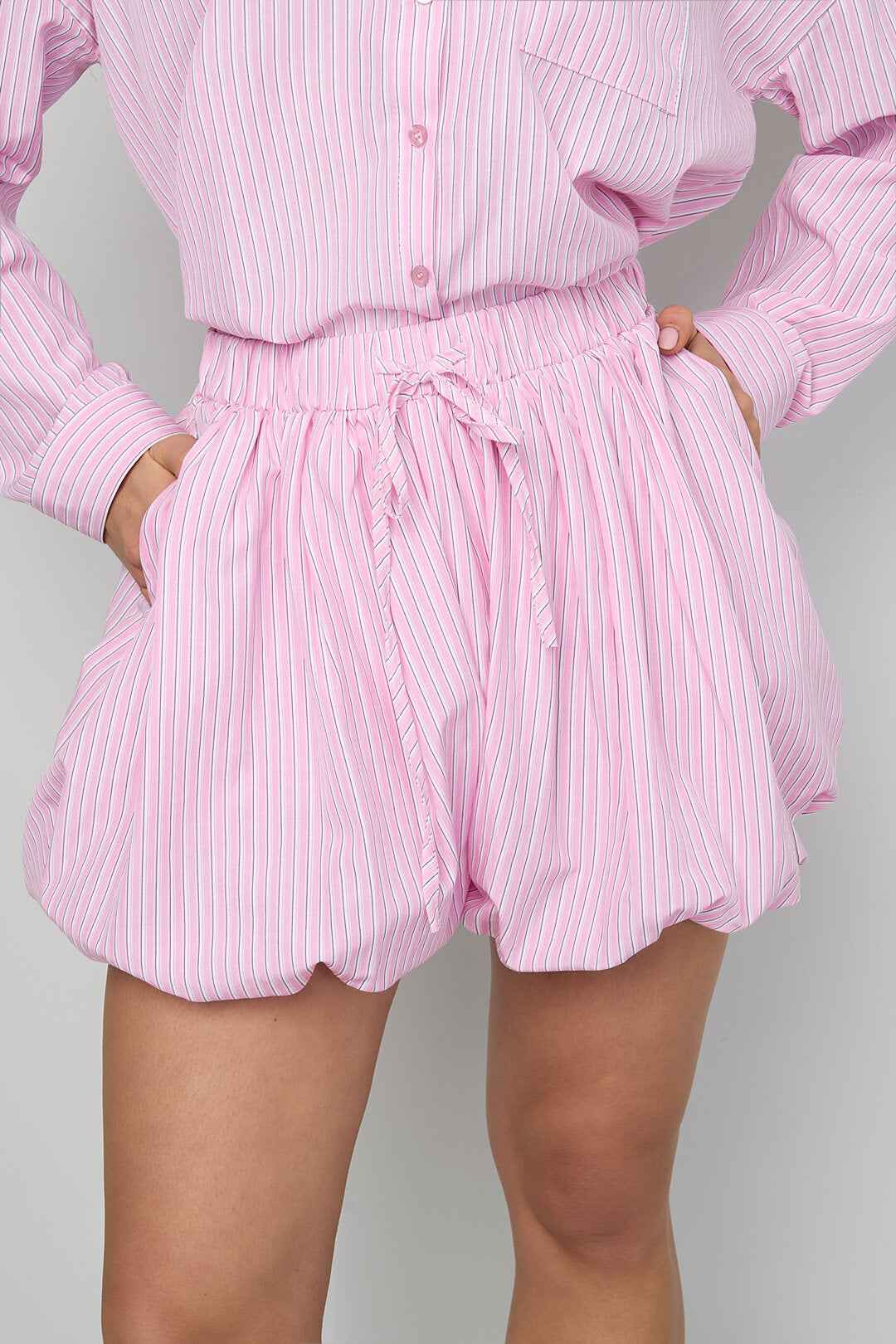 Woven Cotton Vrouwen Shorts Casual Stripes