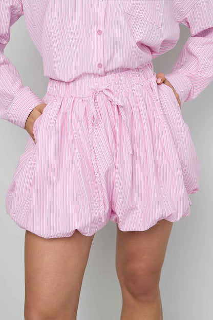 Woven Cotton Vrouwen Shorts Casual Stripes