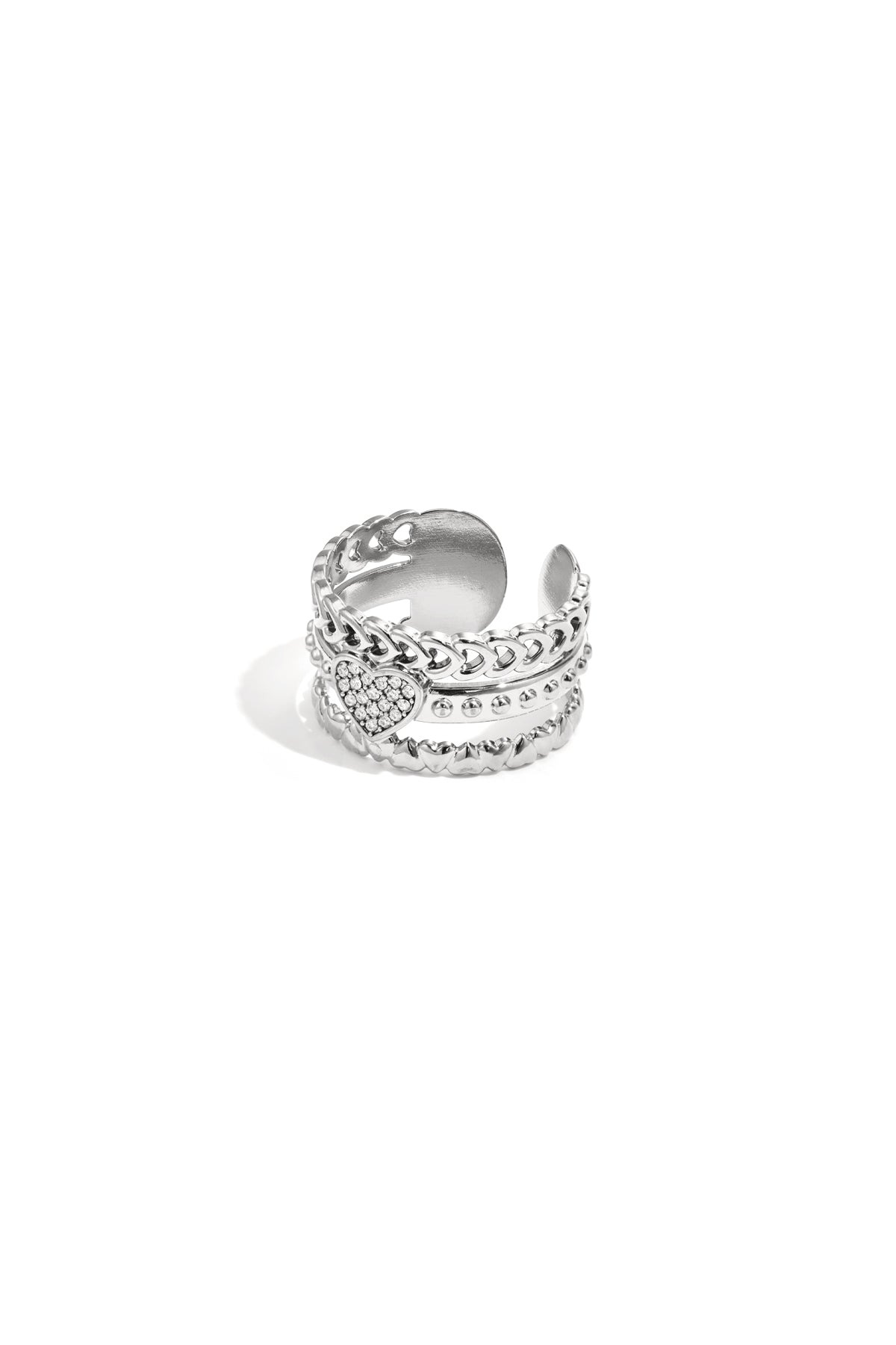 Statement ring met roos in hart