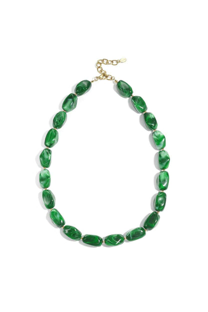 Necklace with organic beads