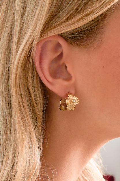 Stylish Flower Hoop Earrings for Everyday Sparkle