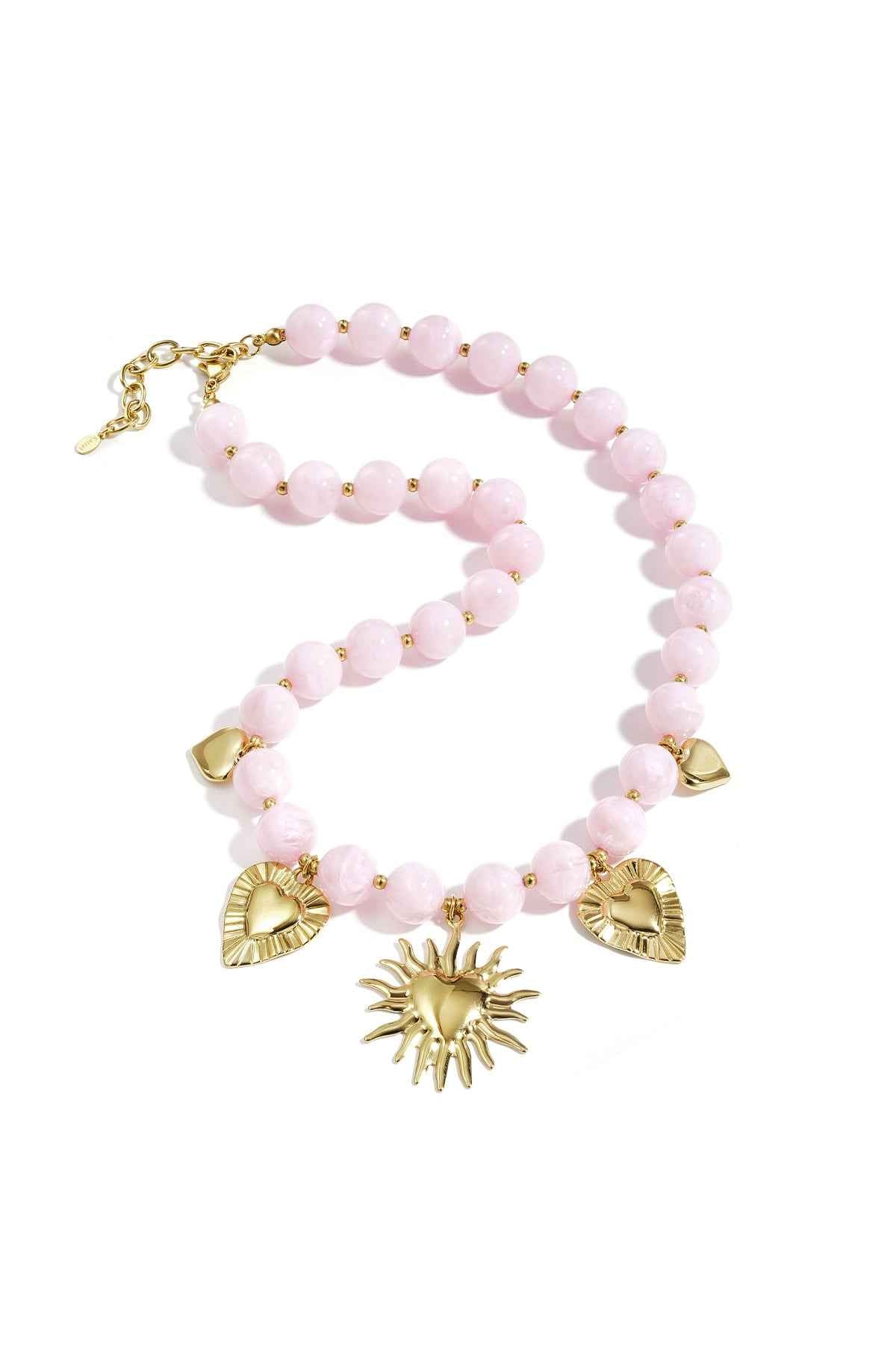 Bead necklace with summer charms