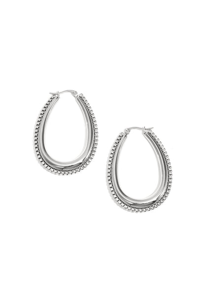 Stylish Stainless Steel Hoop Earrings - Silver & Gold