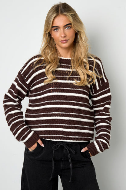 Chic Striped Knit Sweater for Cozy Fall Vibes
