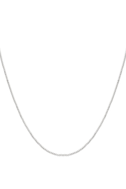 Elegant Stainless Steel Beaded Necklace - Silver & Gold