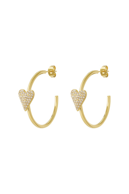 Elegant Heart Shaped Hoop Earrings - All Day Glam