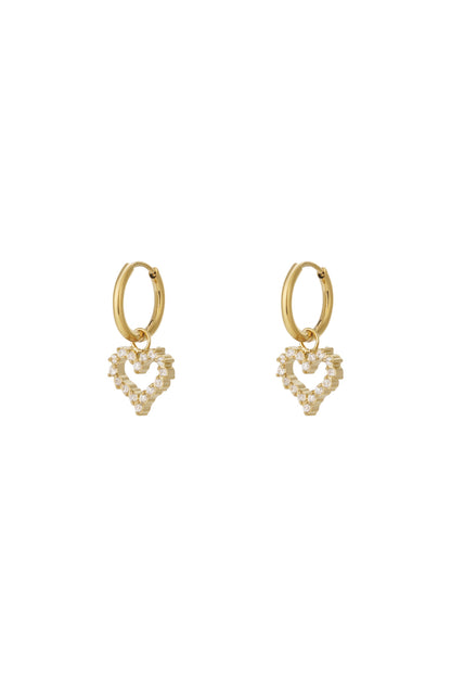 Elegant Heart-Shaped Rhinestone Drop Earrings