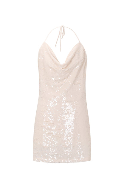 Jurk met waterval-effect en pailletten