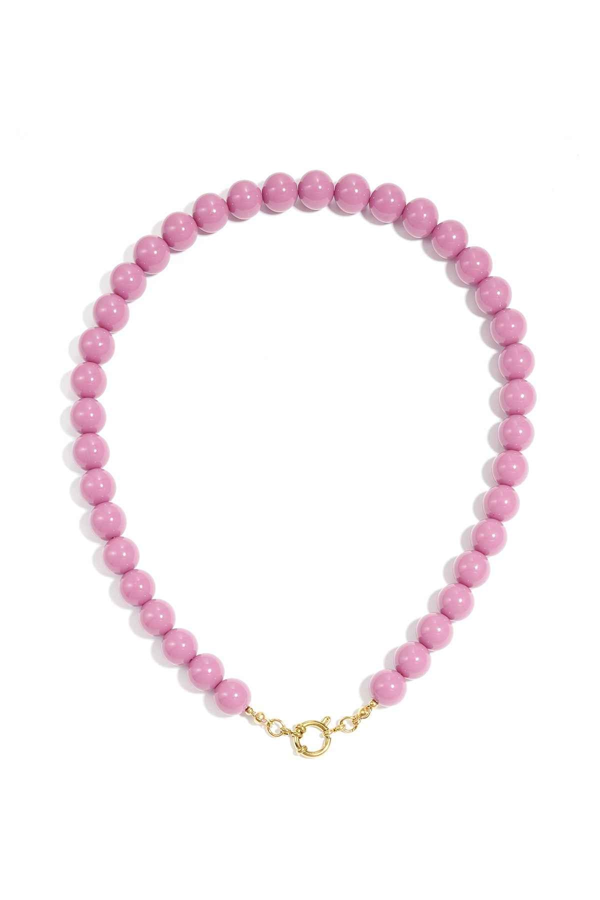 Beaded necklace with front closure - 12mm