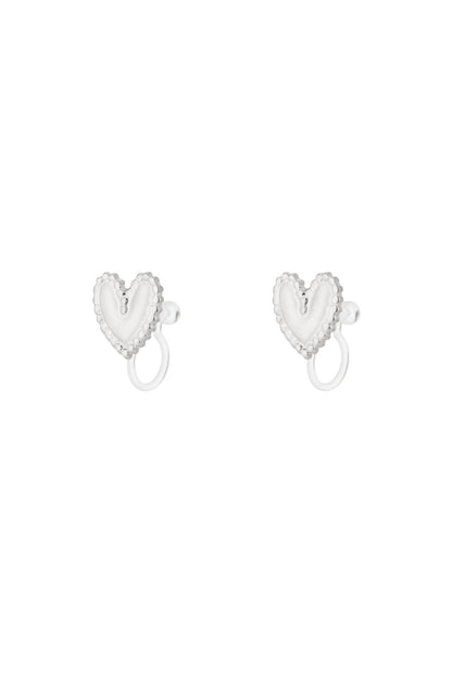 Stylish 14K Gold Plated Heart Clip-On Earrings