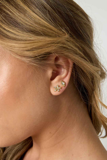 Stainless Steel Stud Earrings Flower Simple Daily Simple Series Women's jewelry