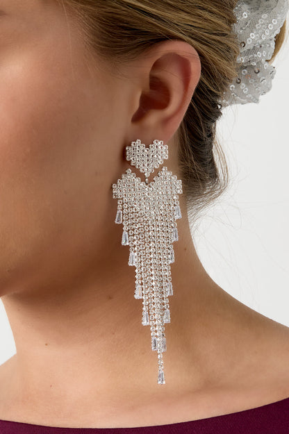 Elegant Heart-Shaped Statement Earrings for Christmas