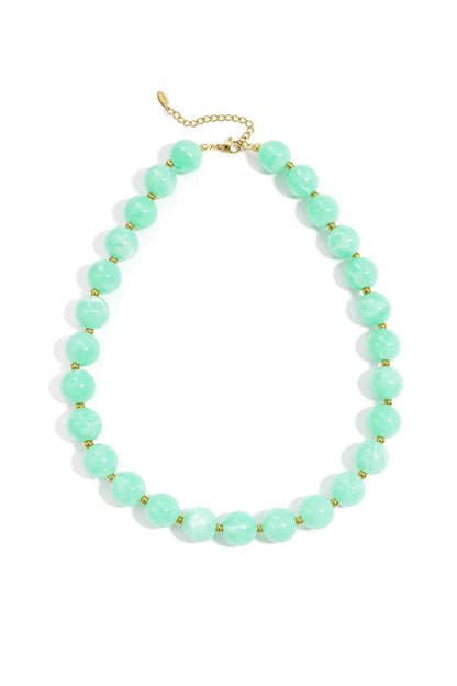 Bead necklace with gold beads 13.5mm