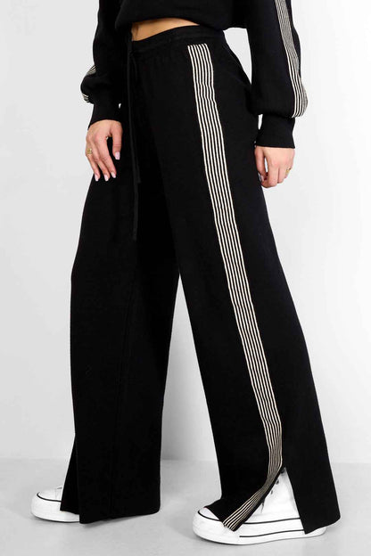 gebreide broek met strepen