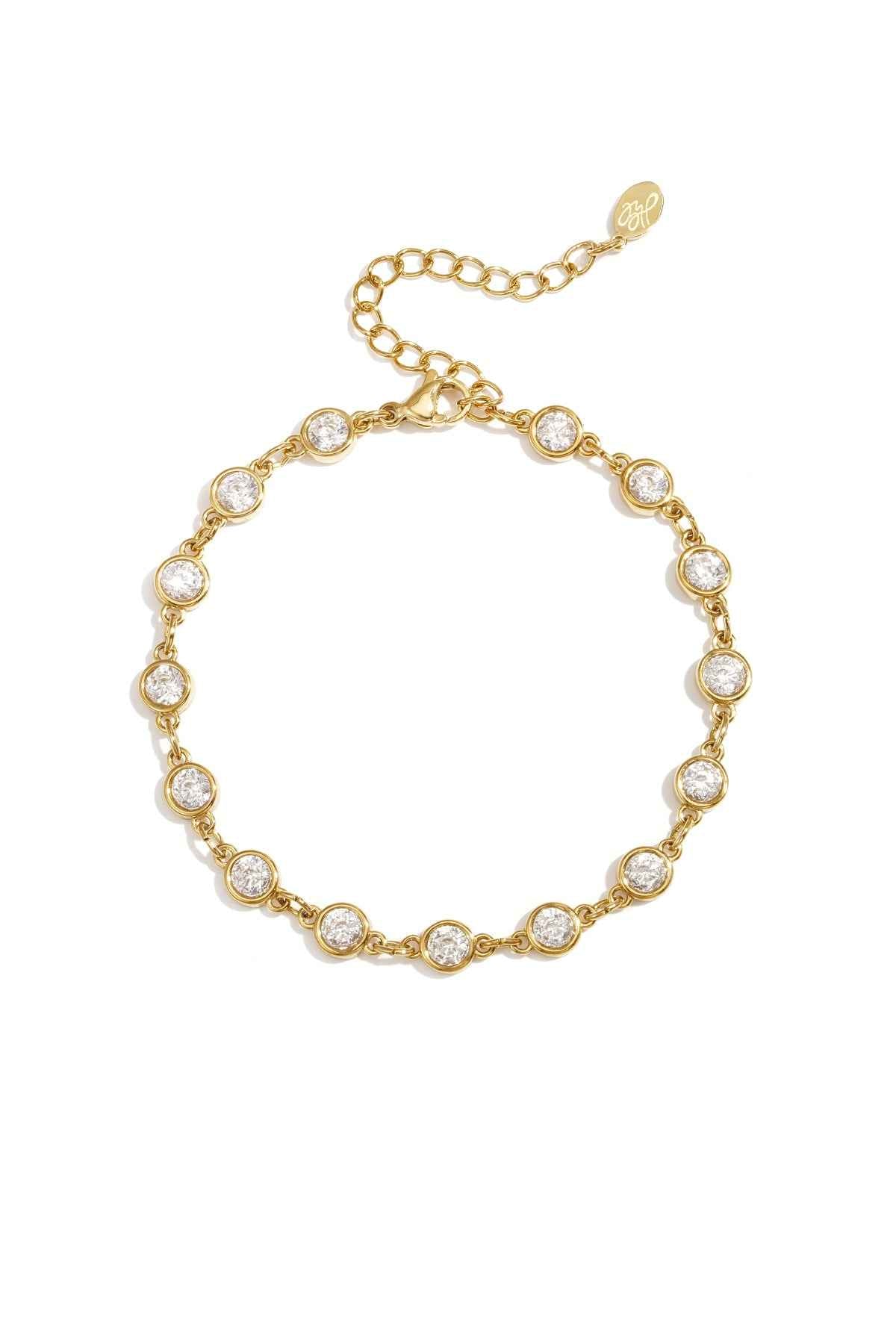 Armband met ronde zirkonia steentjes