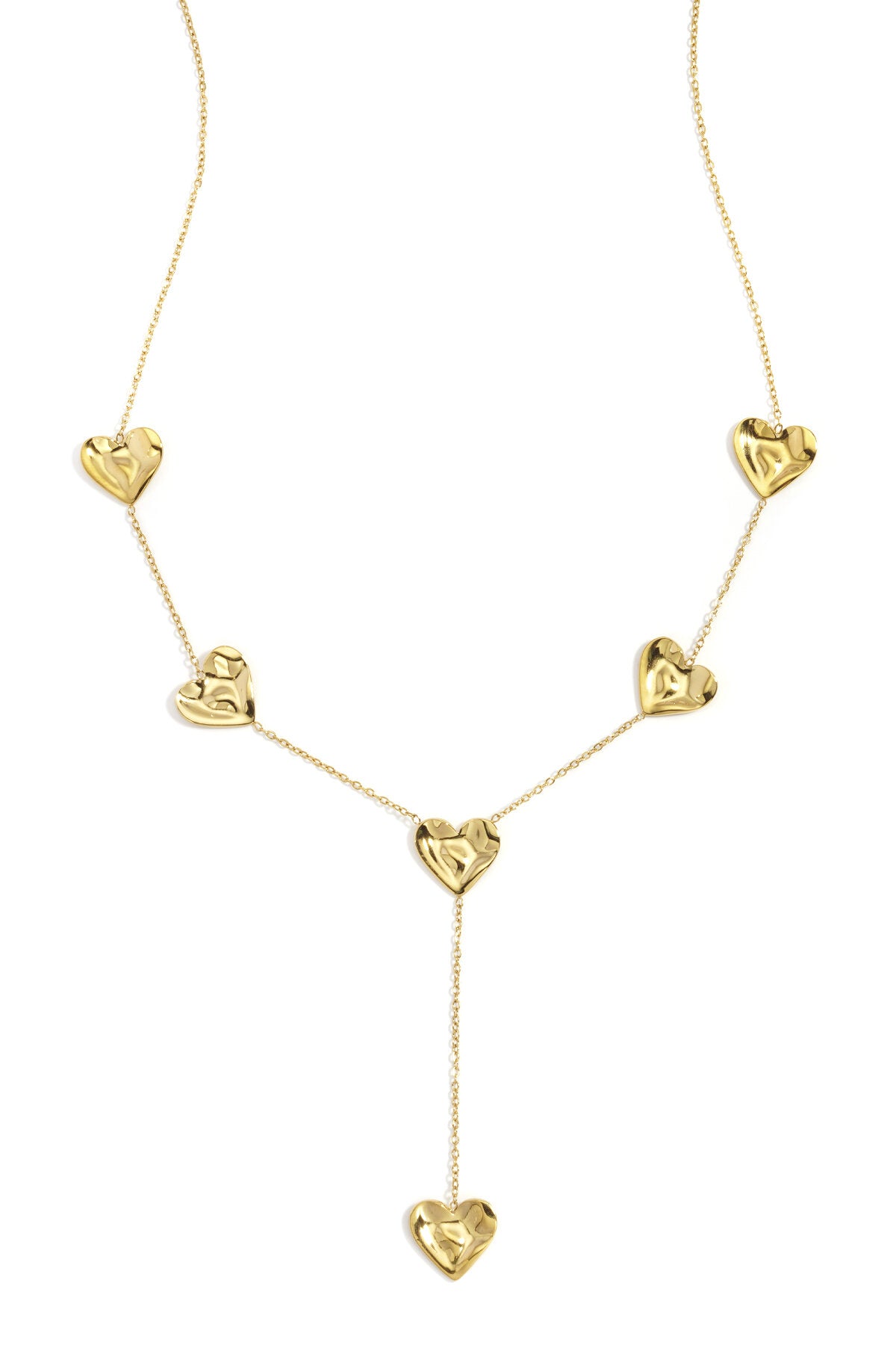 Y - vormige ketting met golvende harten