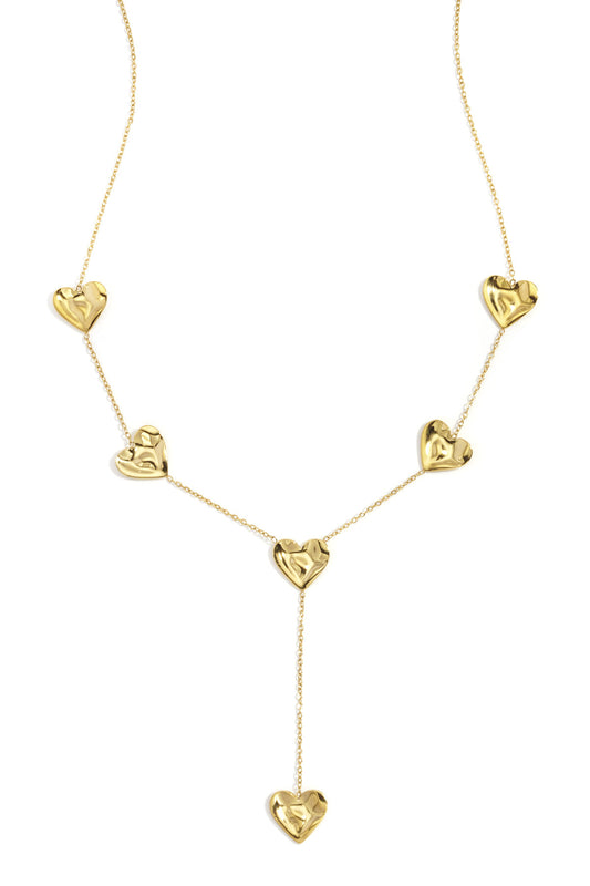 Y - vormige ketting met golvende harten
