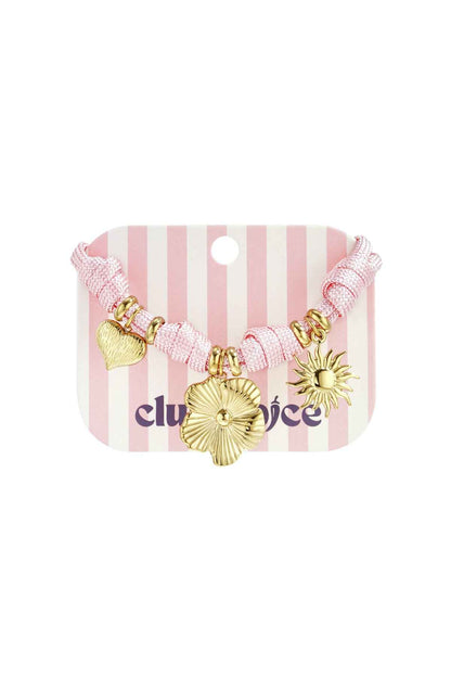 Rope bracelet with knots and various charms