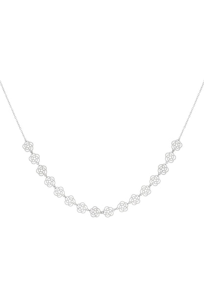 Elegant Flower Chain Necklace for Women - 14K Gold Plated