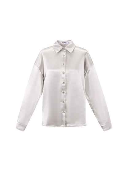 Chic Coffee Brown & Off-White Woven Blouse for Fall