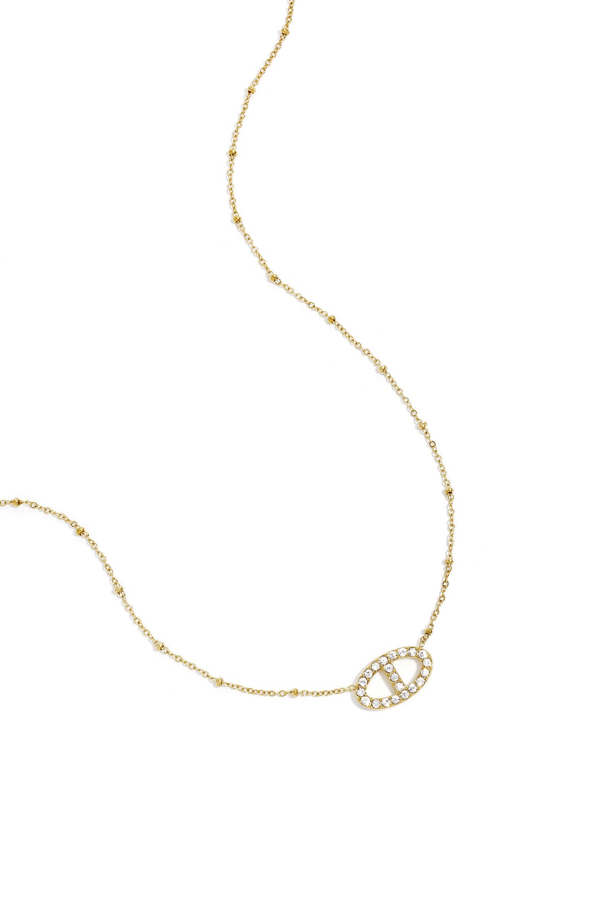 Ketting met belegde ovale hanger