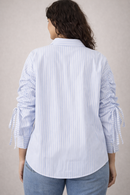 Azzurro blouse achterkant gestreept
