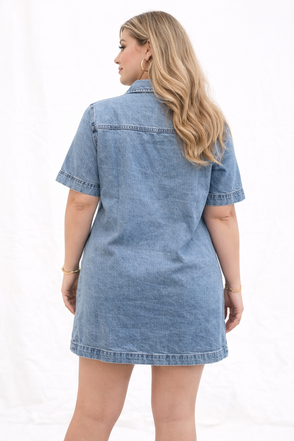 Azzurro denim jurk achterkant
