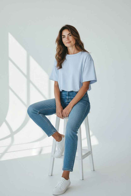 Balloon Crop Top Blauw