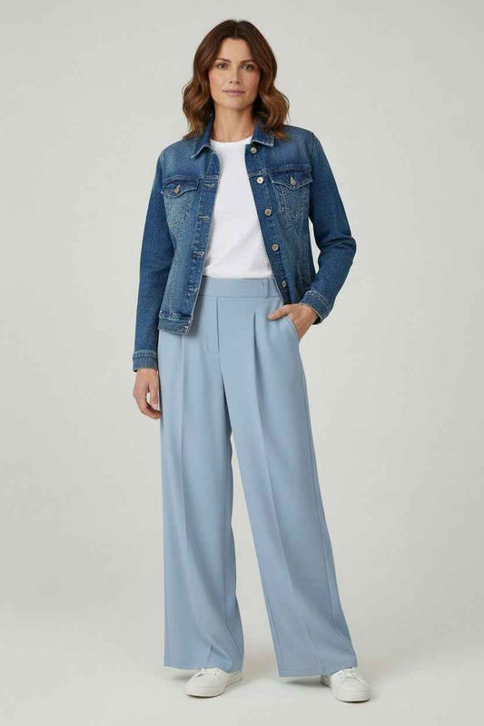 Tailor Plooi Pantalon Blauw