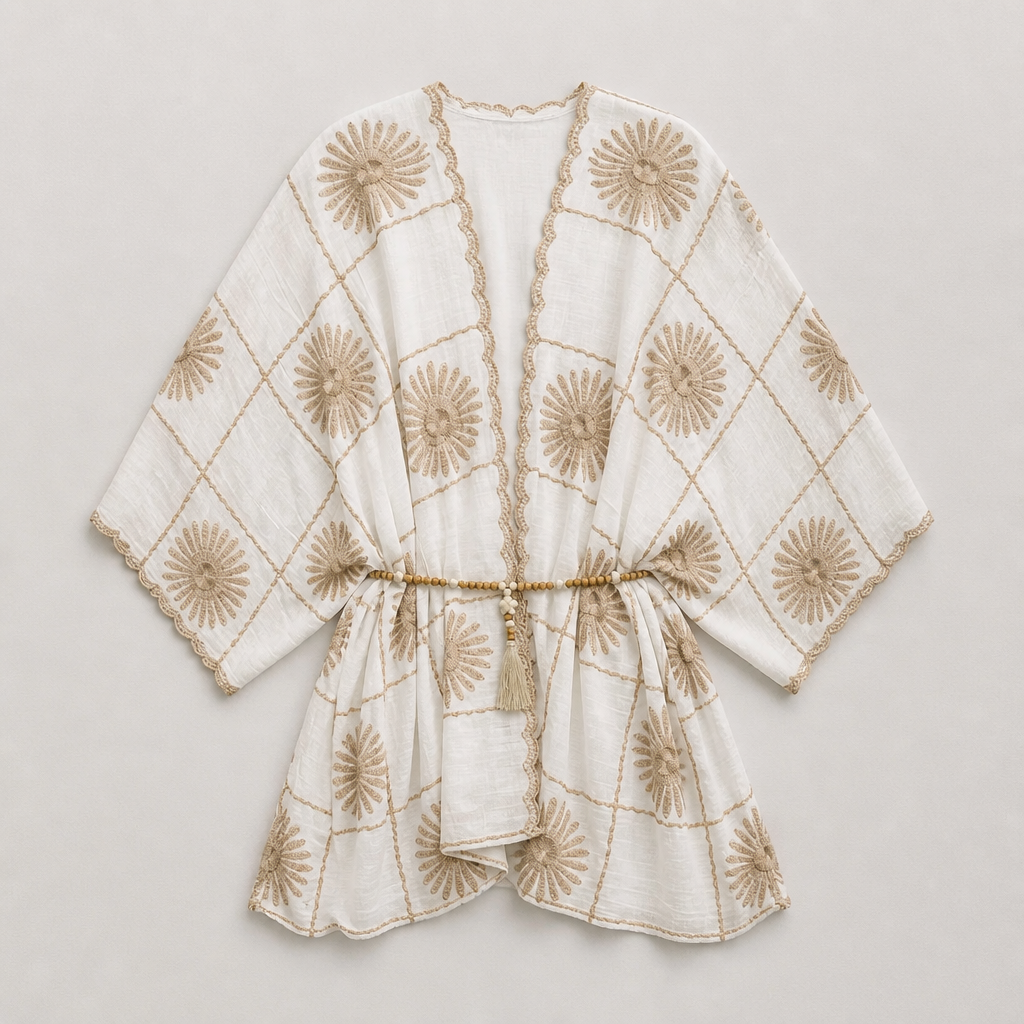 Boho kaftan met wijde mouwen