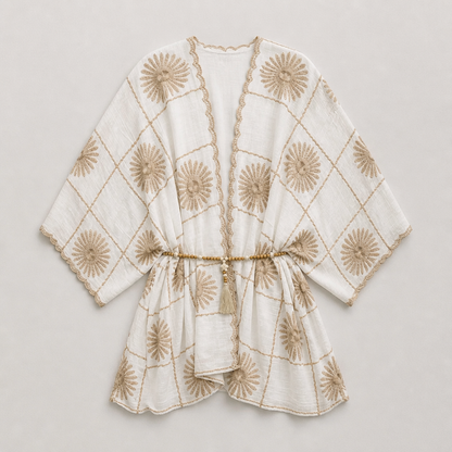 Boho kaftan met wijde mouwen
