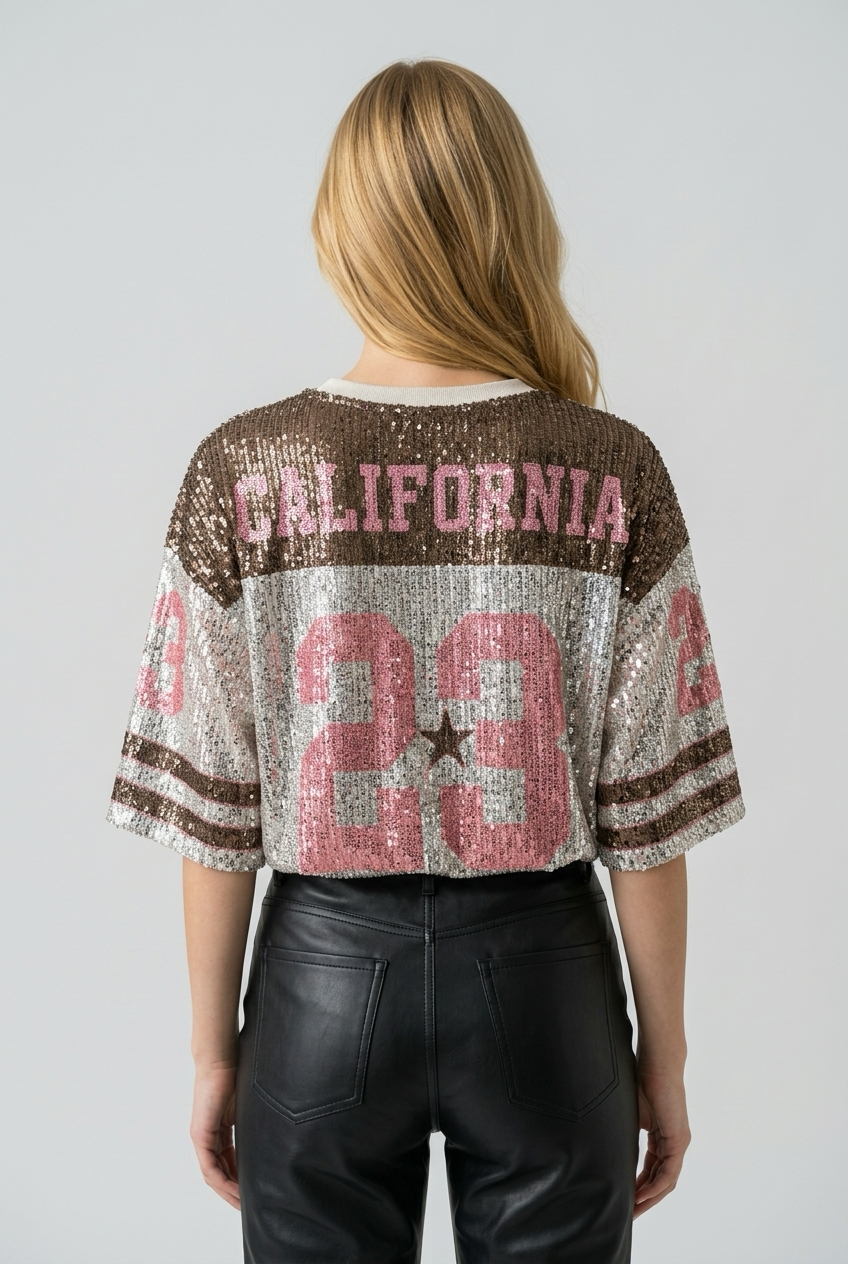 California shirt met pailletten