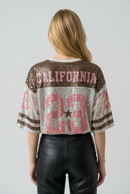 California shirt met pailletten
