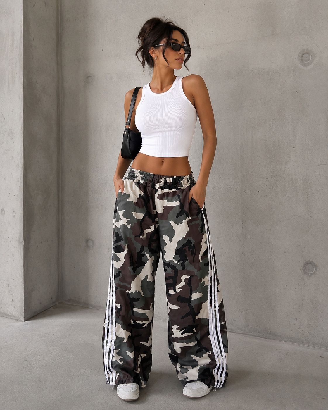 Camouflage broek met rechte pijpen