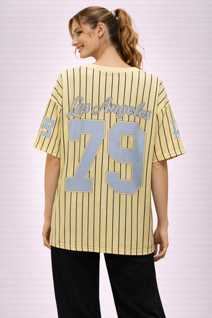Los Angeles 79 Baseball Shirt Yellow/Blue