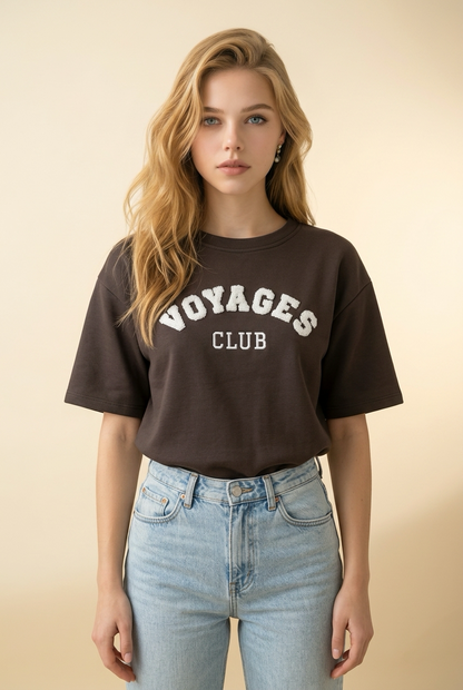 Voyages Club T-Shirt Choco Bruin